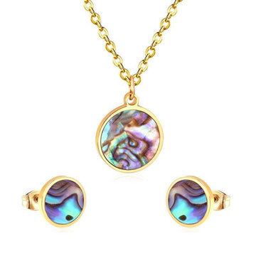NEW ARRIVAL - Starry Shell Colorful Stainless Steel Gold Color Statement Jewellery Sets For Women - The Jewellery Supermarket
